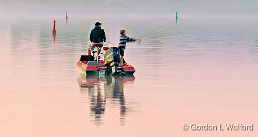 Father & Son Fishing At Sunrise_45692-4.jpg - Photographed along the Rideau Canal Waterway near Smiths Falls, Ontario, Canada.